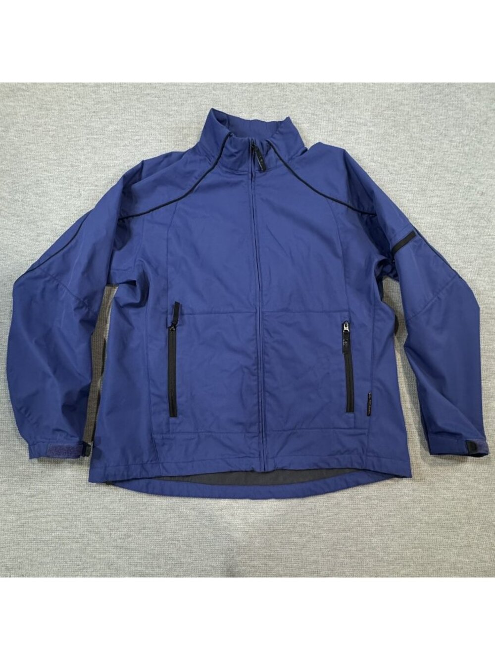 North End Windbreaker Jacket Womens Size XL Full Zip Soft Shell Blue Mock Neck